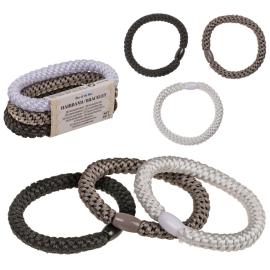 H&aring;rsnoddar Svart/Gr&aring;/Vit 3-pack