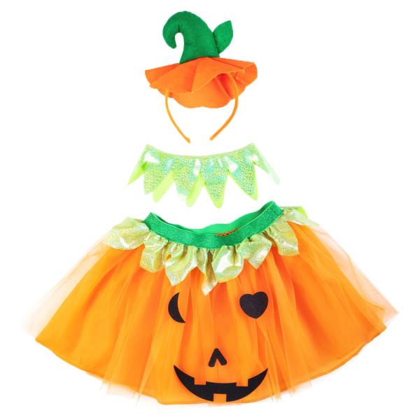 Pumpa Kjol och Halloween Kit Barn
