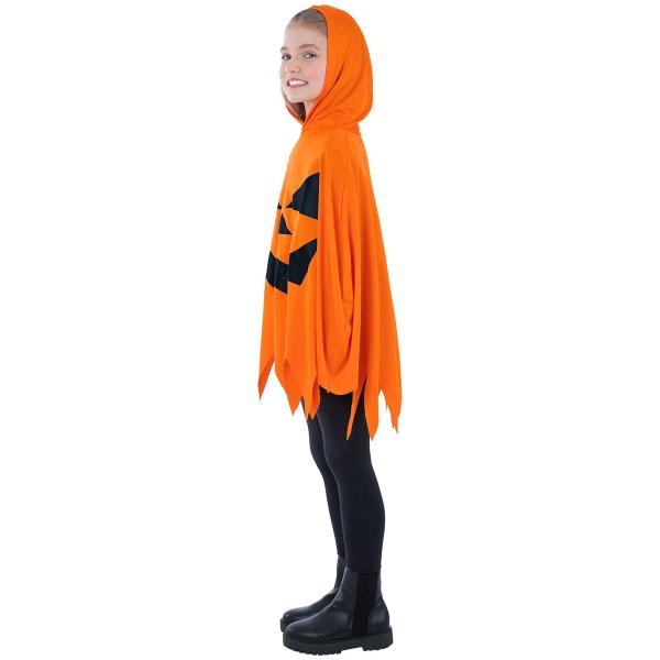 Orange Poncho Halloweenpumpa Barn