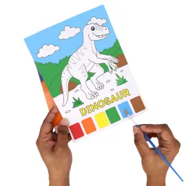 Dinosaurie M&aring;larbok med Vattenf&auml;rger 10 Bilder A5