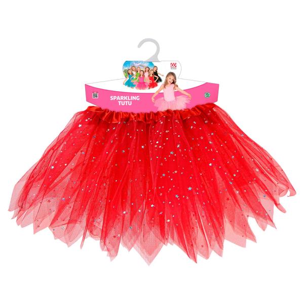 Röd Glittrig Tyllkjol Barn