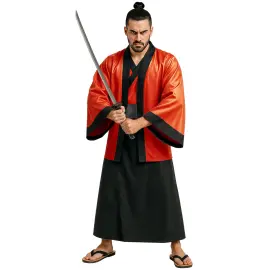 Maskeraddr&auml;kt Samuraj Kimono R&ouml;d