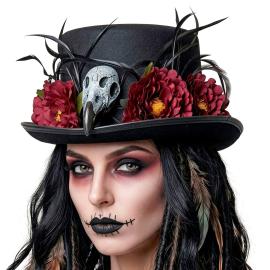 Cylinderhatt med Gamskalle & Blommor