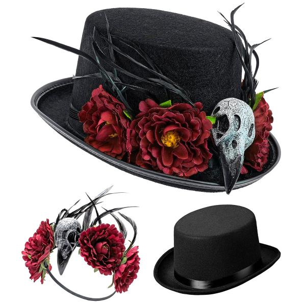 Cylinderhatt med Gamskalle & Blommor