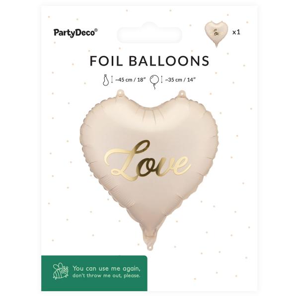 Folieballong Hjärta Love 35 cm