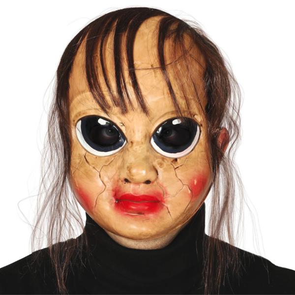 Trasig Docka Mask med Hår
