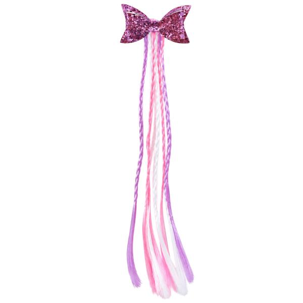 Hårslinga med Flätor Rosa/Lila/Vit
