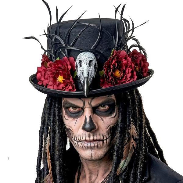 Cylinderhatt med Gamskalle & Blommor