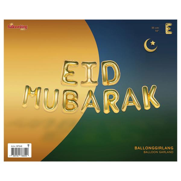Eid Mubarak Ballonggirlang Guld