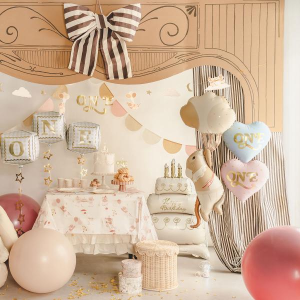 Folieballong Hjärta One Ljusblå