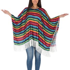 Poncho Mexikansk Flerf&auml;rgad