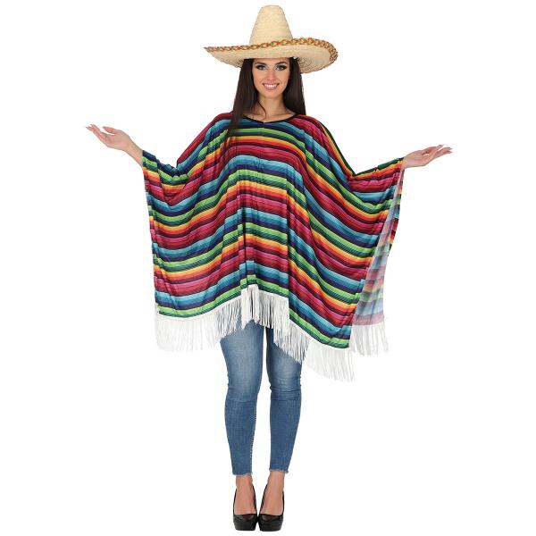 Poncho Mexikansk Flerfärgad