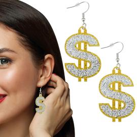 &Ouml;rh&auml;ngen Dollartecken med Glitter