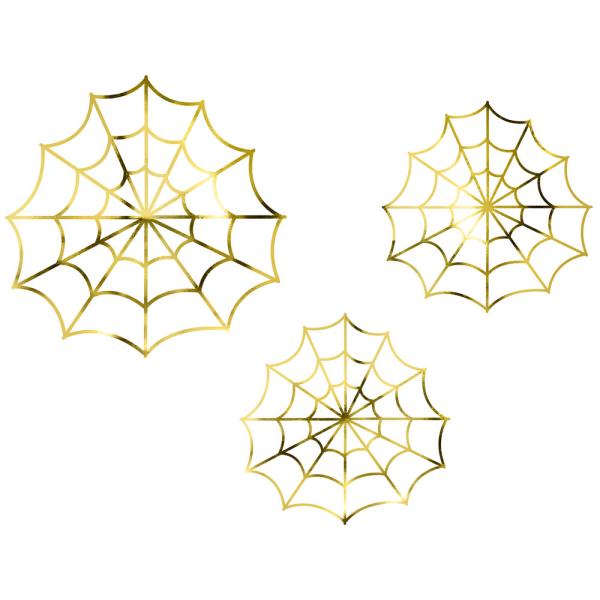 Spindelnät Dekorationer Guld