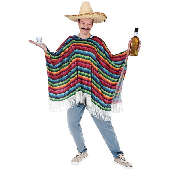 Poncho Mexikansk Flerfärgad