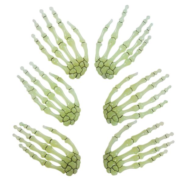Självlysande Skeletthänder 6-pack