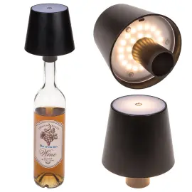 LED-Flasklampa Svart 10,5 x 12 cm