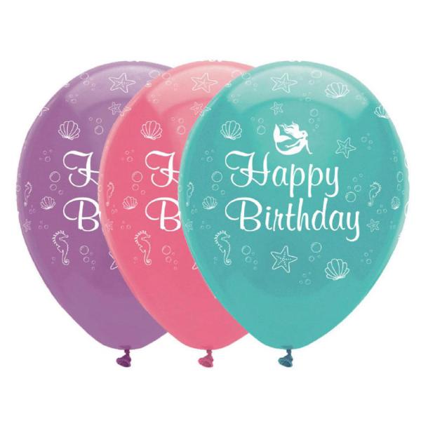 Happy Birthday Ballonger Mermaid Shine