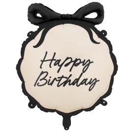 Happy Birthday Folieballong med Rosett 47,5 x 45 cm