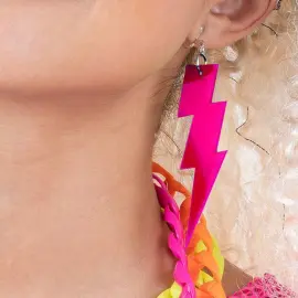 Blixt &Ouml;rh&auml;ngen Neonrosa 11 cm