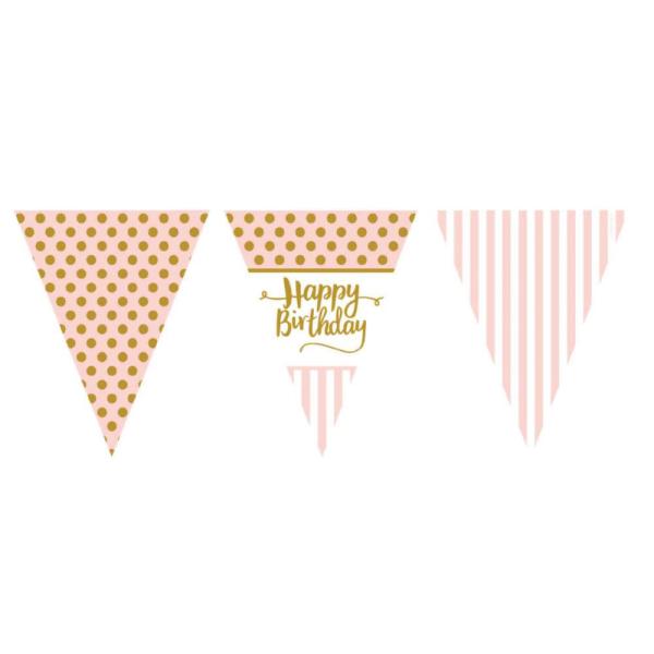 Happy Birthday Flaggirlang Pink Chic
