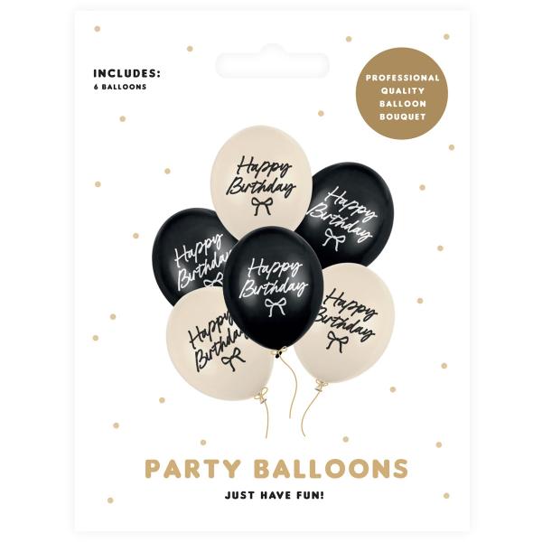 Happy Birthday Latexballonger Rosett 30 cm