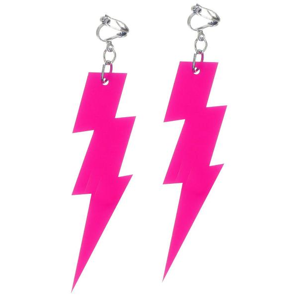 Blixt Örhängen Neonrosa 11 cm