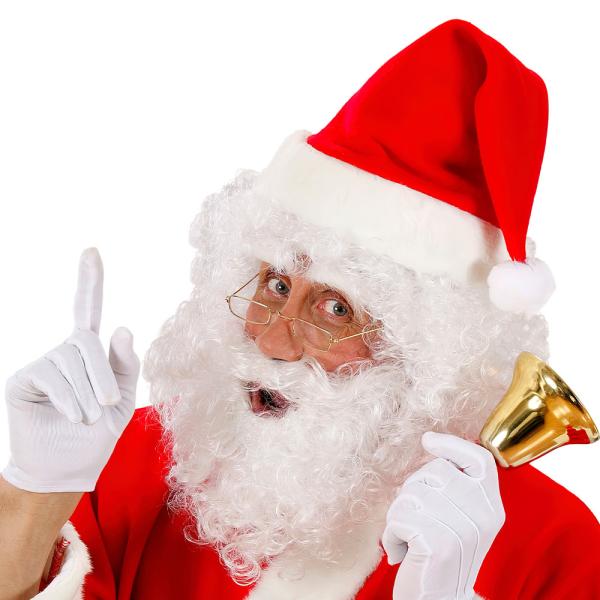 Santa Tomteperuk med Skägg och Ögonbryn