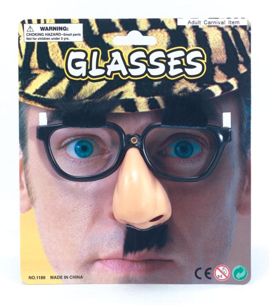 Glasögon med Näsa och Mustasch
