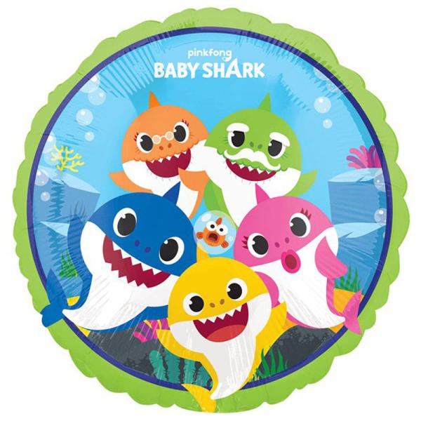 Baby Shark Rund Folieballong