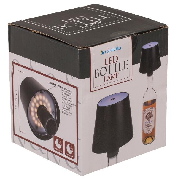 LED-Flasklampa Svart 10,5 x 12 cm