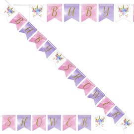 Baby Shower Flaggirlang Unicorn Baby