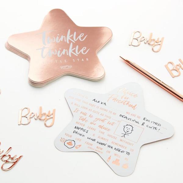 Baby Shower Advice Cards Roséguld