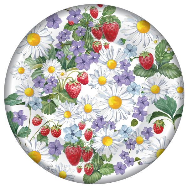 Papperstallrikar Blommor/Jordgubbar 8-pack