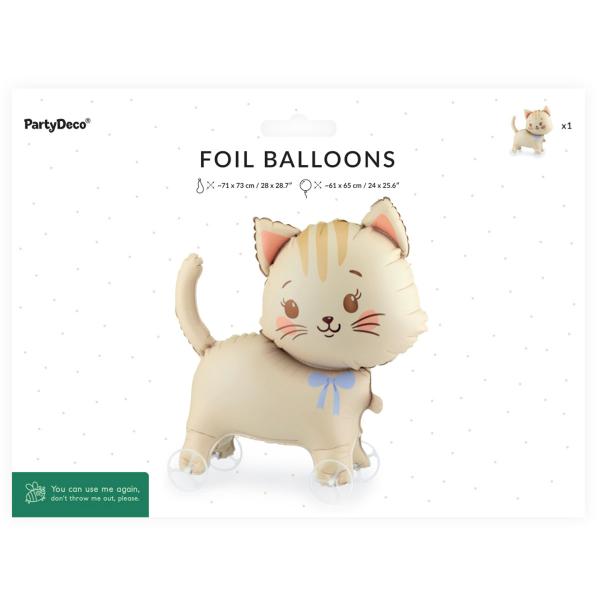 Folieballong Katt på Hjul 61 x 65 cm