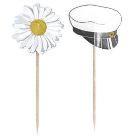 Partypinnar Studentmössor/Prästkragar 12-pack