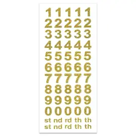 Stickers Glittriga Siffror Guld