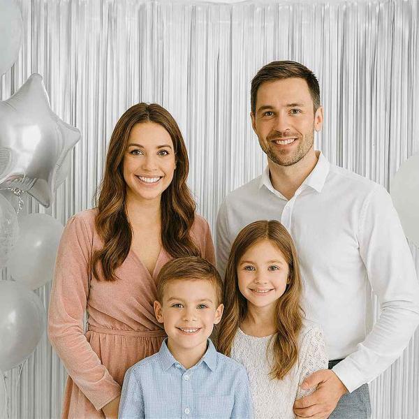 Dörrdraperi Matt Silver