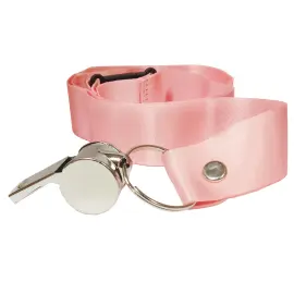 Metall Silver Visselpipa med Rosa Band