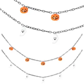 Hängande Kedja med Spöken eller Halloweenpumpor