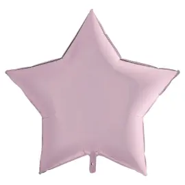 Stor Folieballong Stjärna Pastell Rosa