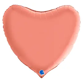 Stor Hjärtballong Satin Roséguld