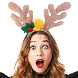 Guldglittrande Juldiadem med Renhorn