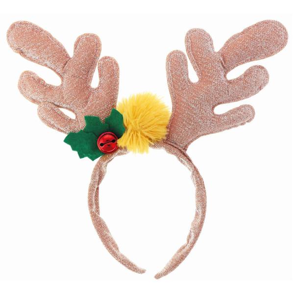 Guldglittrande Juldiadem med Renhorn