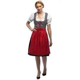 Oktoberfest Tyrolerkl&auml;nning Vit/R&ouml;d/Svart