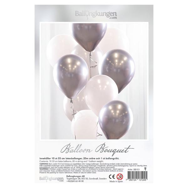 Ballongbukett Chrome Silver