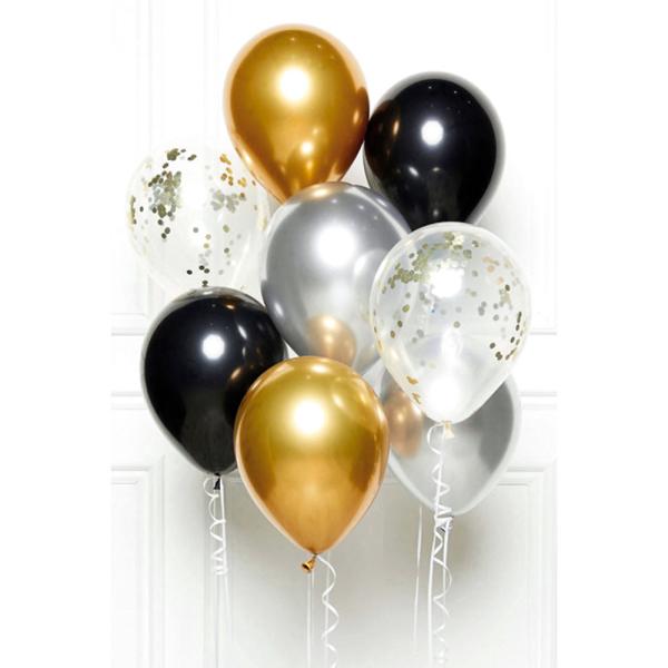 Ballongbukett Kit Svart Guld och Silver