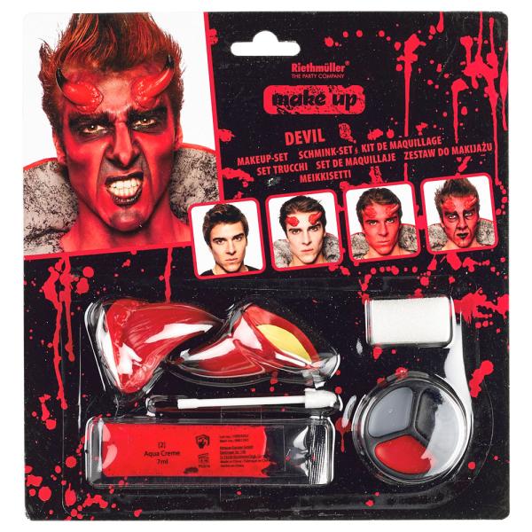 Djävul Smink Kit med Horn