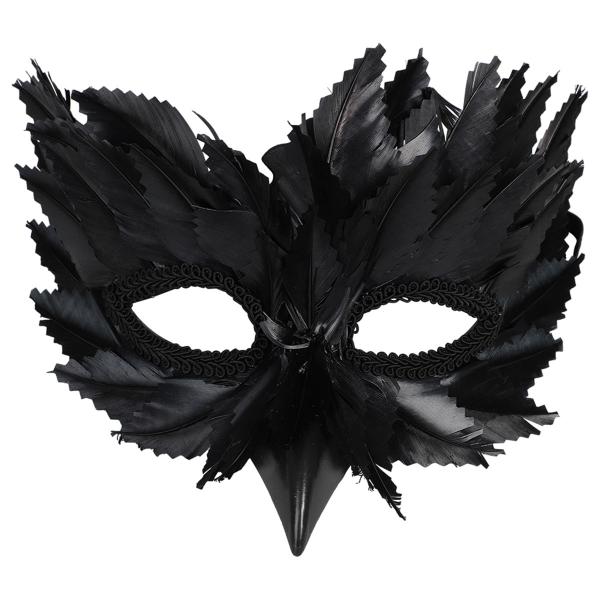 Halvmask Venetiansk Svart