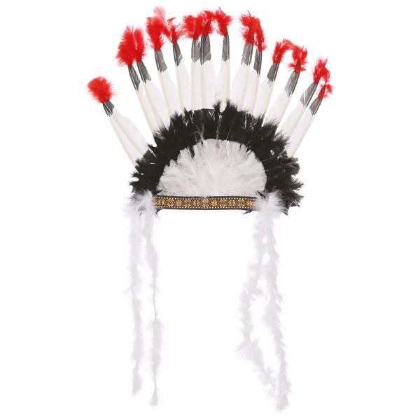 Huvudbonad med Fjädrar Indian